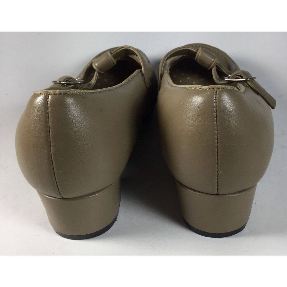 Dr Scholls Shoes Leather Pumps Comfort Size 8.5 W Double Air Pillo Olive Flats - Picture 8 of 11